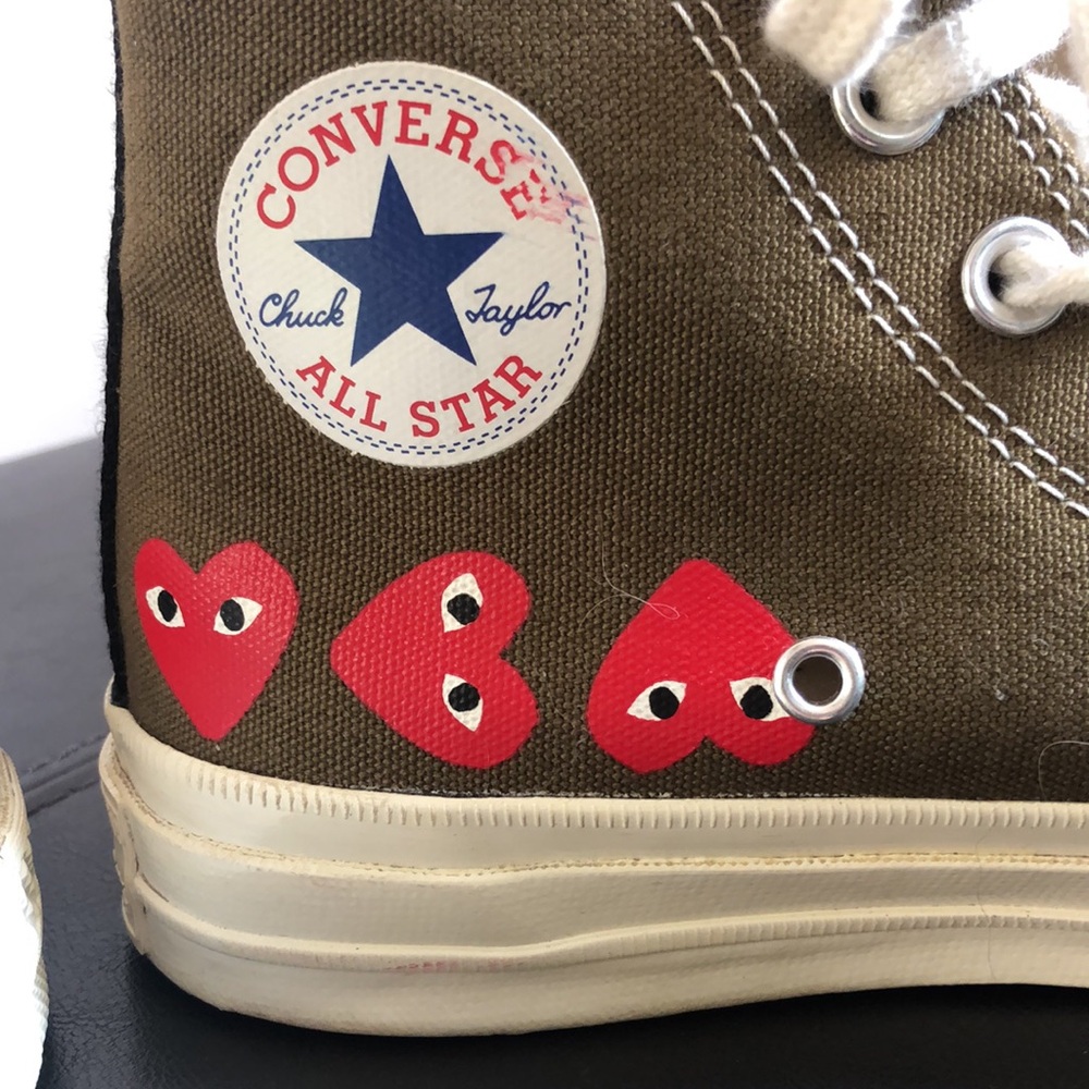 Converse Women/Men’s Chuck Taylor Comme des Garçon Woman sz 6, Men sz4. Olive - Picture 8 of 10